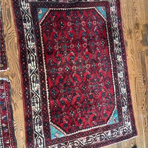 Elegant Red and Black Area Rug